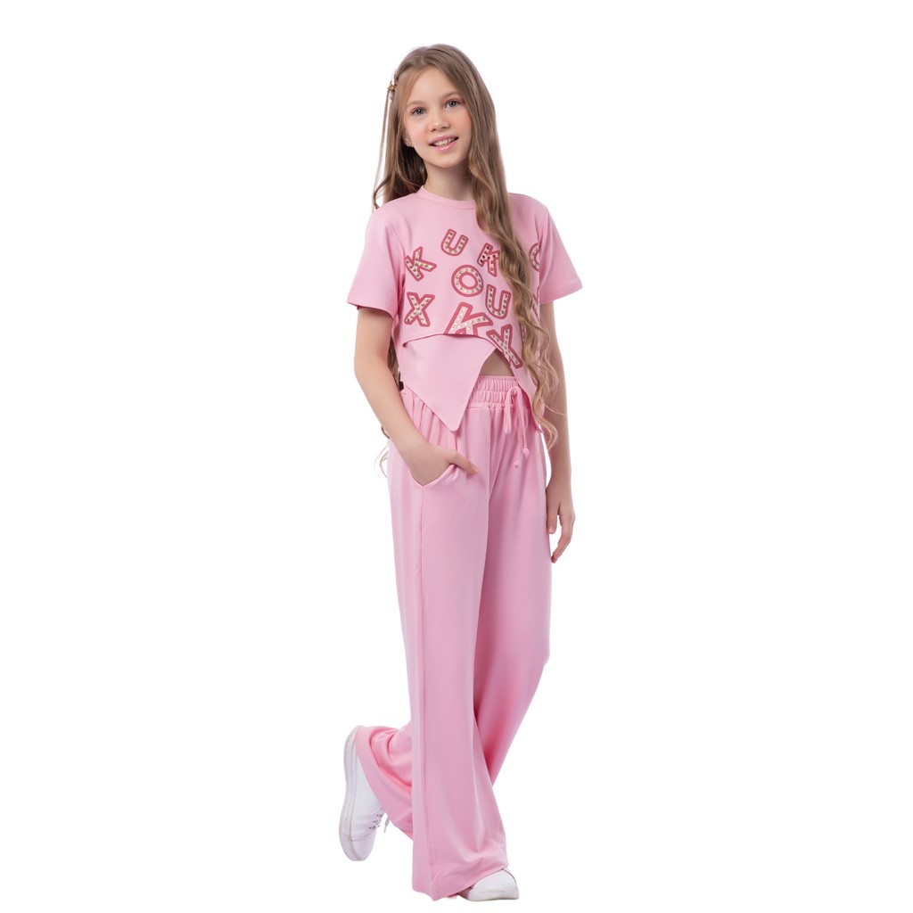 O Conjunto Kukixo Letters Style - Rosa