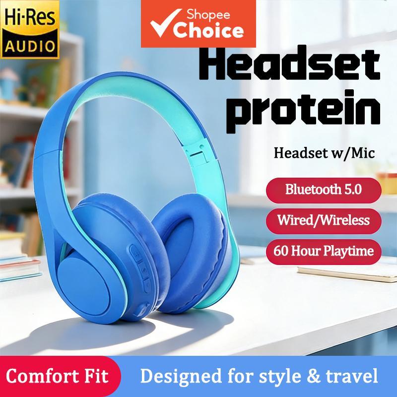 Fones de Ouvido Sem Fio Bluetooth, 60 Horas de Bateria, Modos Duplos com Fio e Sem Fio, HiFi Stereo, Confortáveis para