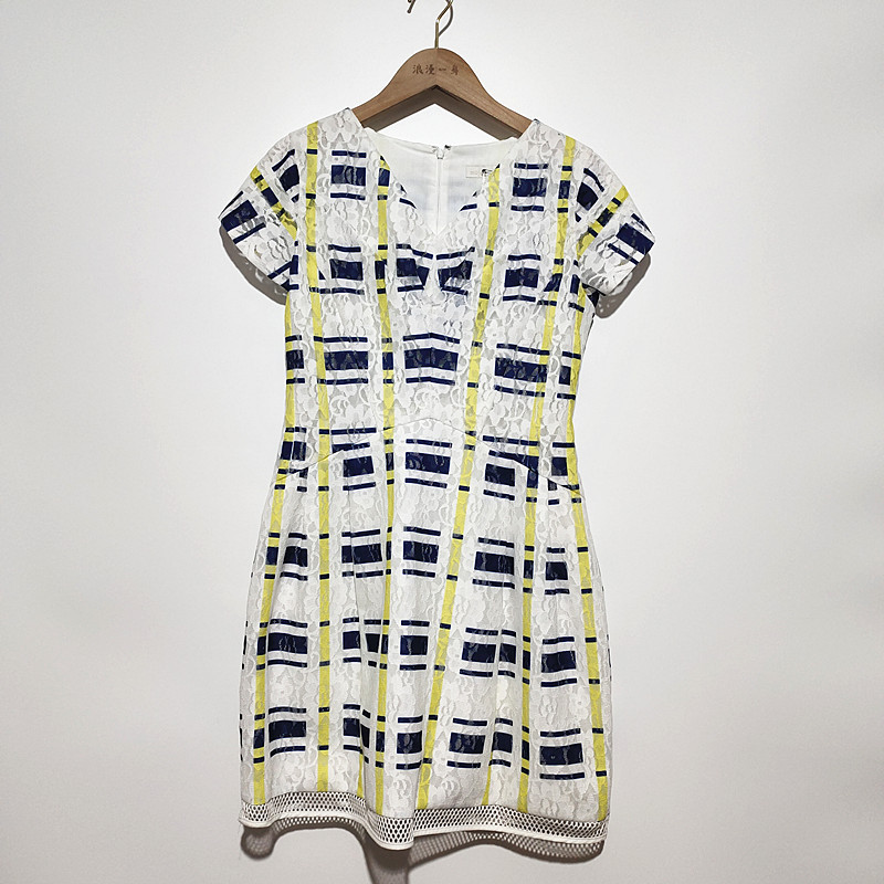 MUJEW verão feminino Casual com decote em v cintura estreita manga curta vestido curto saia média Floral elegante forro 