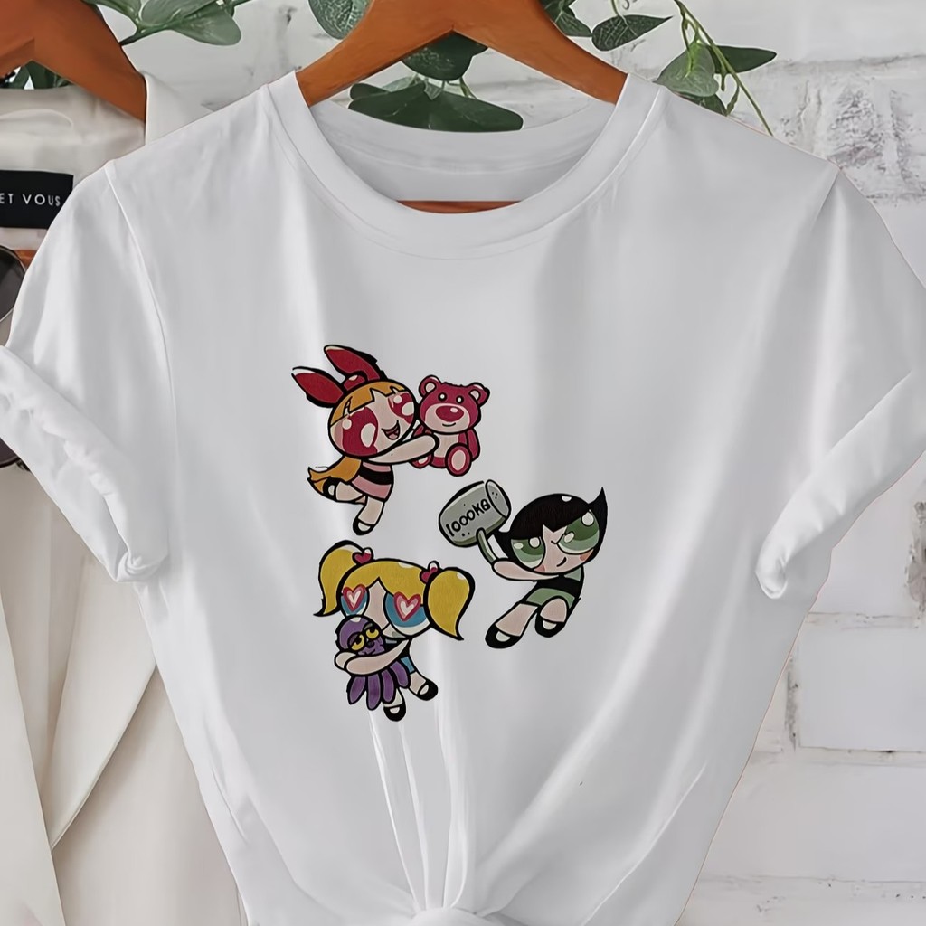 Camiseta Estampada Inspirado Super Poderosas Brincando Unissex 100% Algodão Frete Grátis Rápido Plus Size