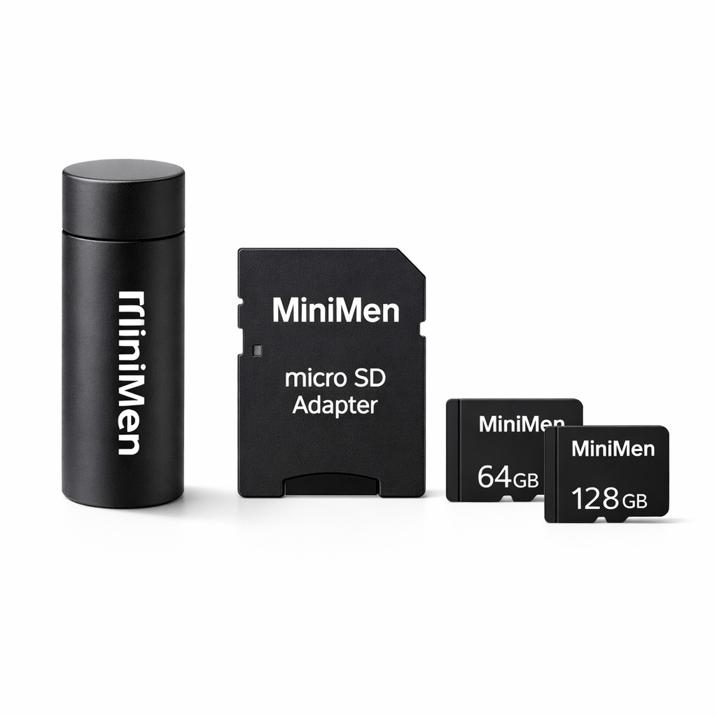 Cartão Memória Minimen 64/128GB Classe 10 + Ad SD e USB Original para celular Câmera Wi-fi Drone Celular Tablet Notebook