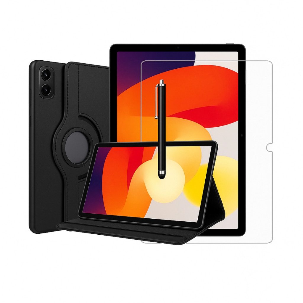 Kit Completo Capa Giratória + Película + Caneta Para Xiaomi Redmi Pad Pro Tela 1
