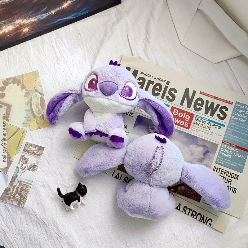 14 cm Disney Lilo & Stitch Pingente de pelúcia Dia dos Namorados Bonito Pixar Soft Doll Stich Moda Carteira Casal Decora