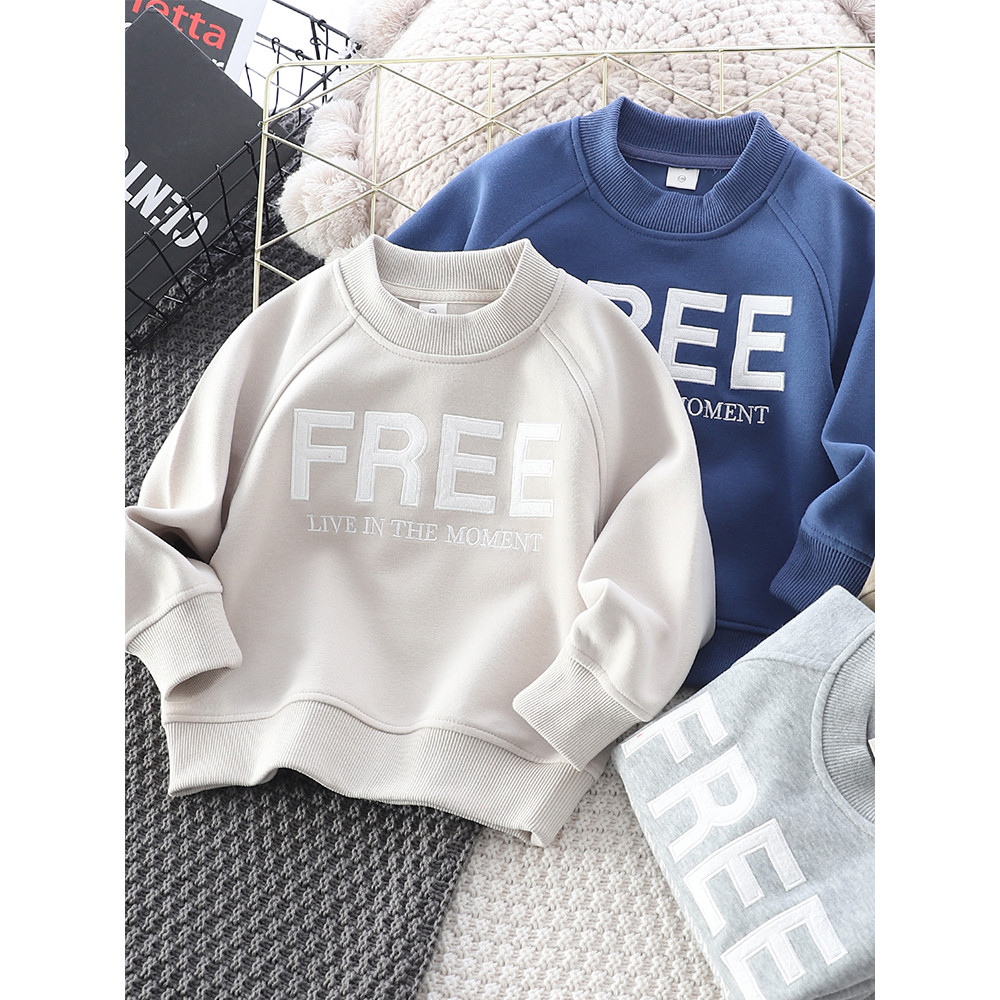 Roupas infantis para meninos moletom infantil roupas de primavera 2025 novo estilo gola redonda estilo primavera outono 