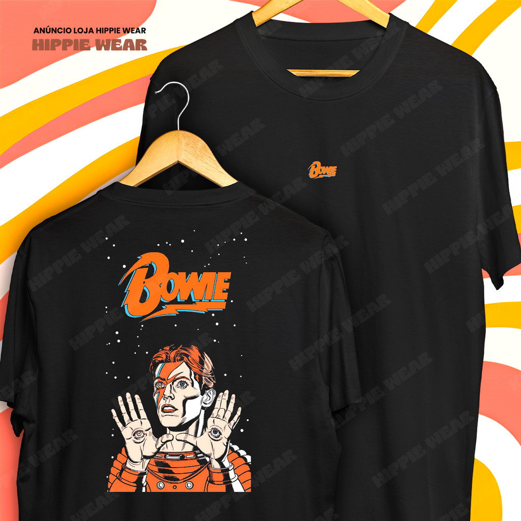 Camiseta David Bowie Ziggy Stardust Space Astronauta Pop Art Blusa Camisa 100% Algodão
