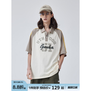 Guuka costura POLO camisa masculina manga Raglan camiseta masculina na moda mau estudante Retro caído ombro camiseta pes