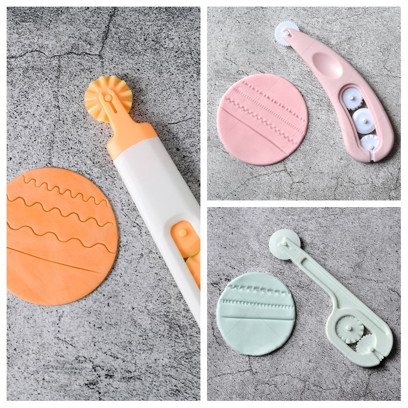 Conjunto de faca de rolo de faca de roda pequena, 4 rolos, Fondant, ferramentas básicas para bolo, borda de corte, ferra