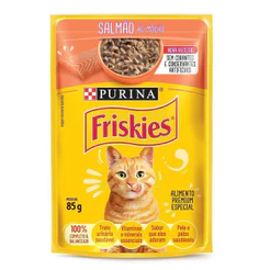 Ração Úmida Gatos Adultos Friskies Salmão ao Molho 85g