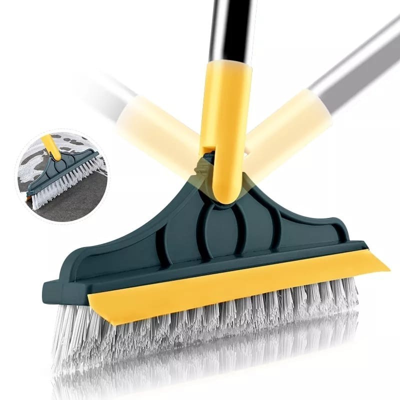 Vassoura e Rodo 2 em 1 Escova Limpeza Chão Multiuso Cerdas Rígidas Silicone Banheiro Cozinha Não Riscante