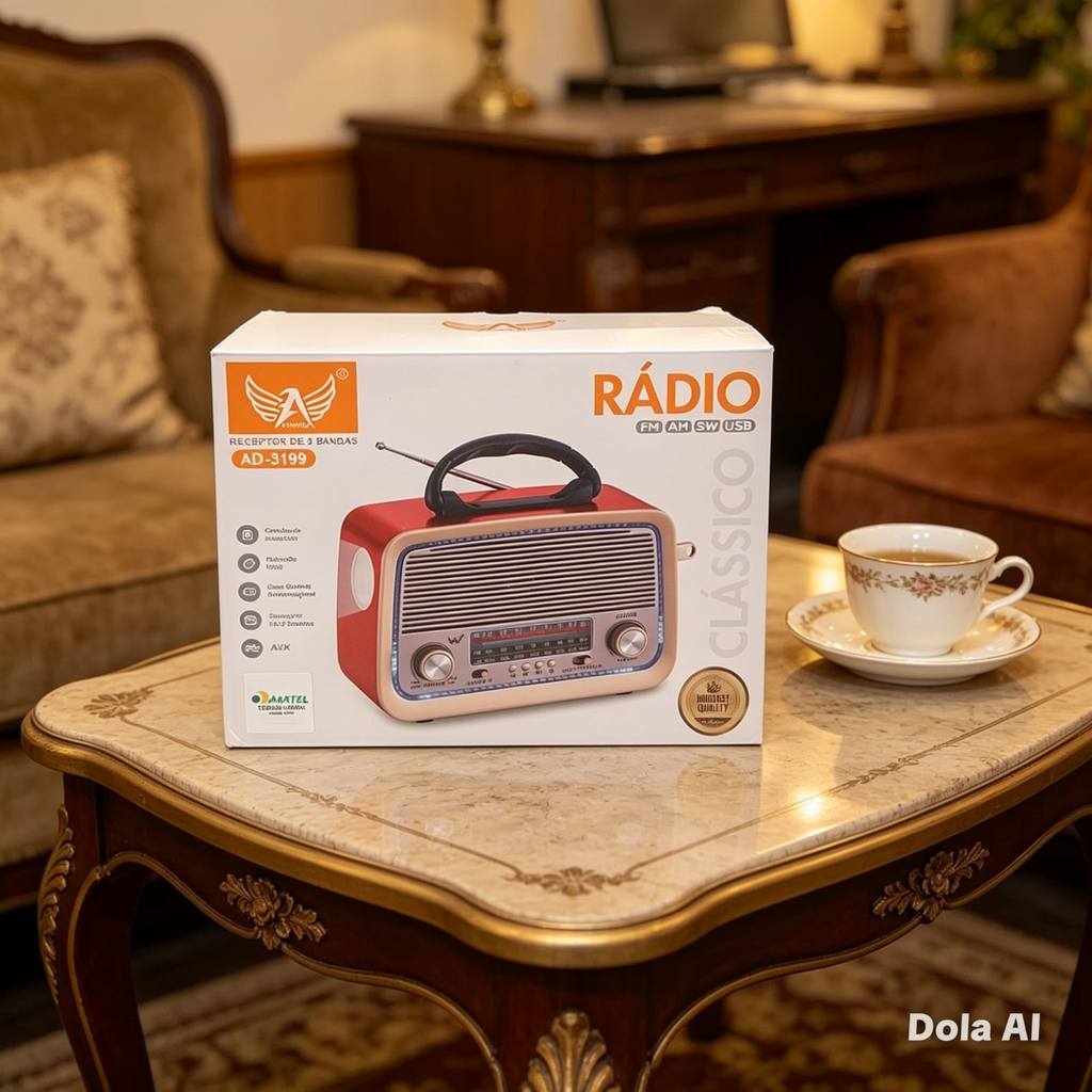 Radio Retrô Altomex A3199 Vintage Fm Am Sd Usb Antigo Bivolt Bluetooth