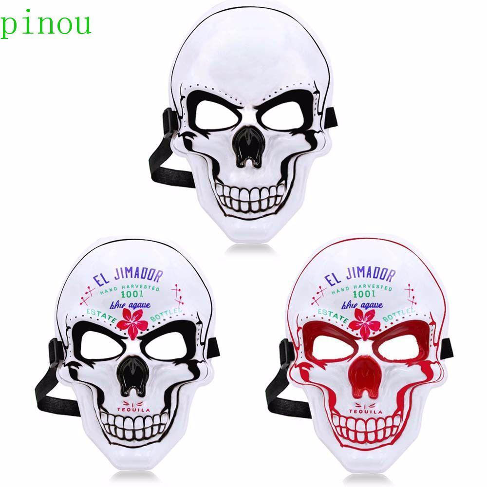 PINOU Horror Máscara Esqueleto Anime Multicolor De Halloween Masquerade Party Adereços