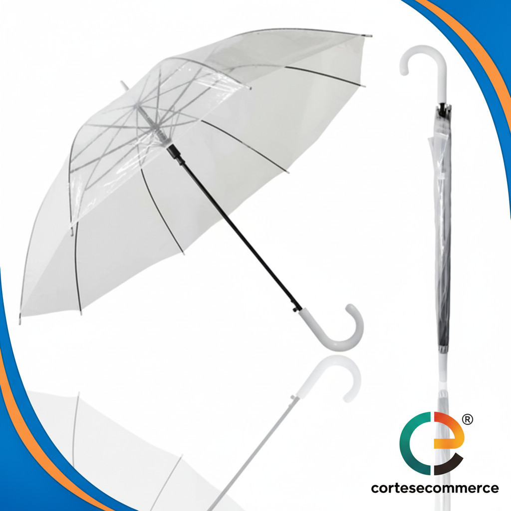 Guarda Chuva Transparente Sombrinha Resistente Bengala Automático
