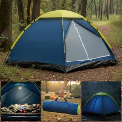 Barraca Iglu Impermeável De Camping 2 Pessoas Azul