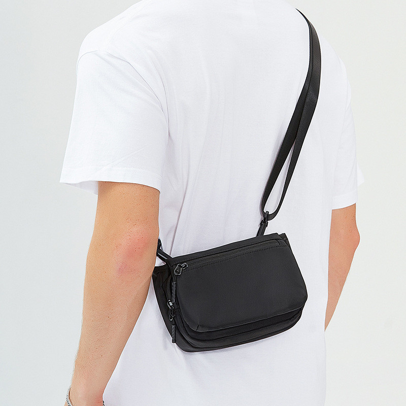 Bolsa transversal estilo japonês, bolsa masculina moderna, bolsa pequena esportiva masculina, bolsa de ombro casual para