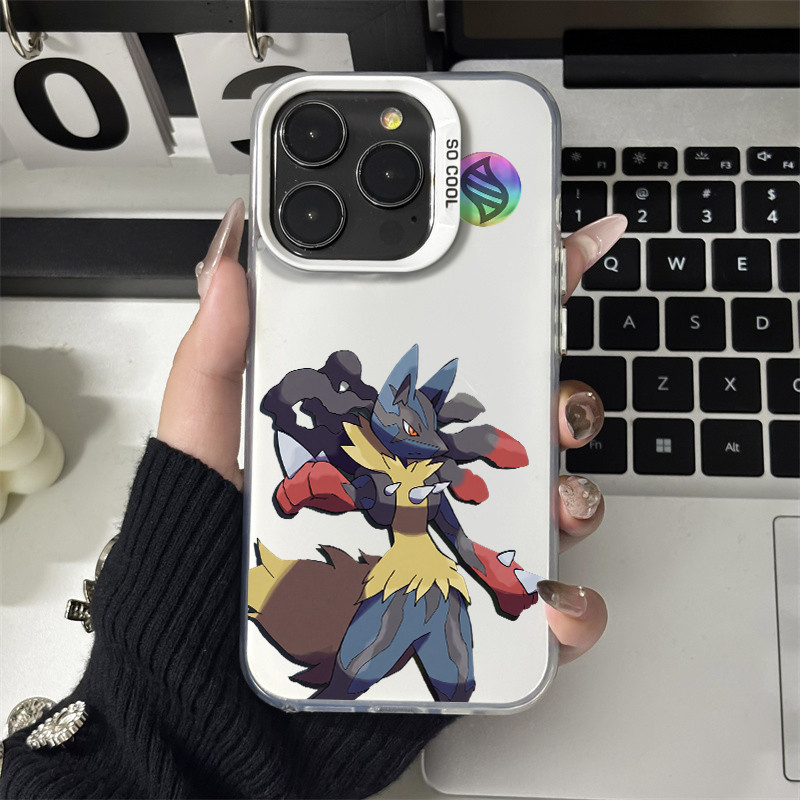 Capinha Capa Pokémon Lucario ​Para iPhone 11 13 xs max 12 14 15 16 pro max 16 7 8 Plus capinha anti impacto