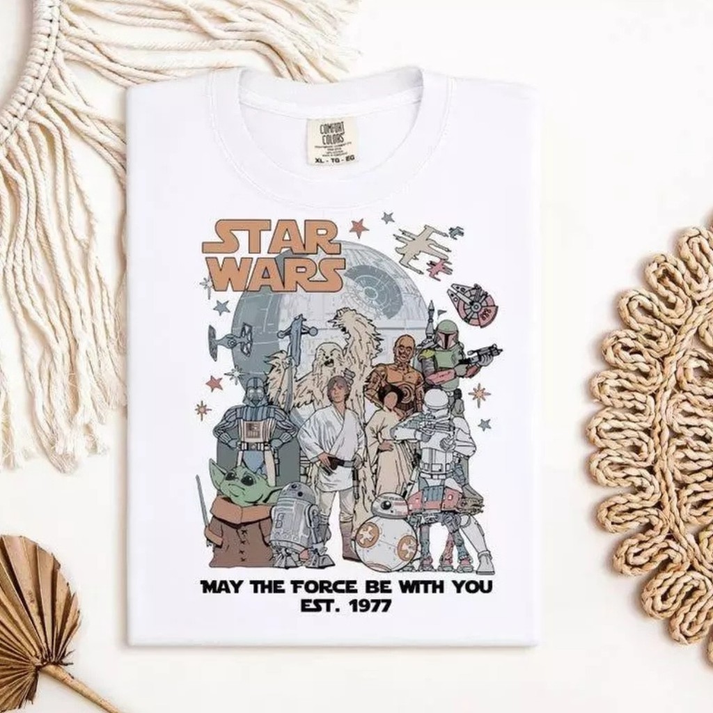 Camiseta Estampada Inspirado Star Wars Planeta Naves e Personagens Unissex 100% Algodão Frete Grátis Rápido Plus Size