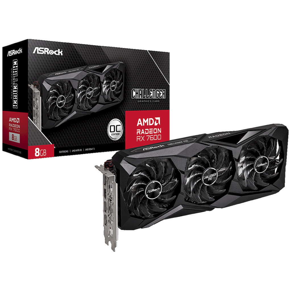 Placa de Vídeo ASRock RX 7600 Challenger Pro OC, 8GB, GDDR6, 128-bit, 90-GA62ZZ-00UANF