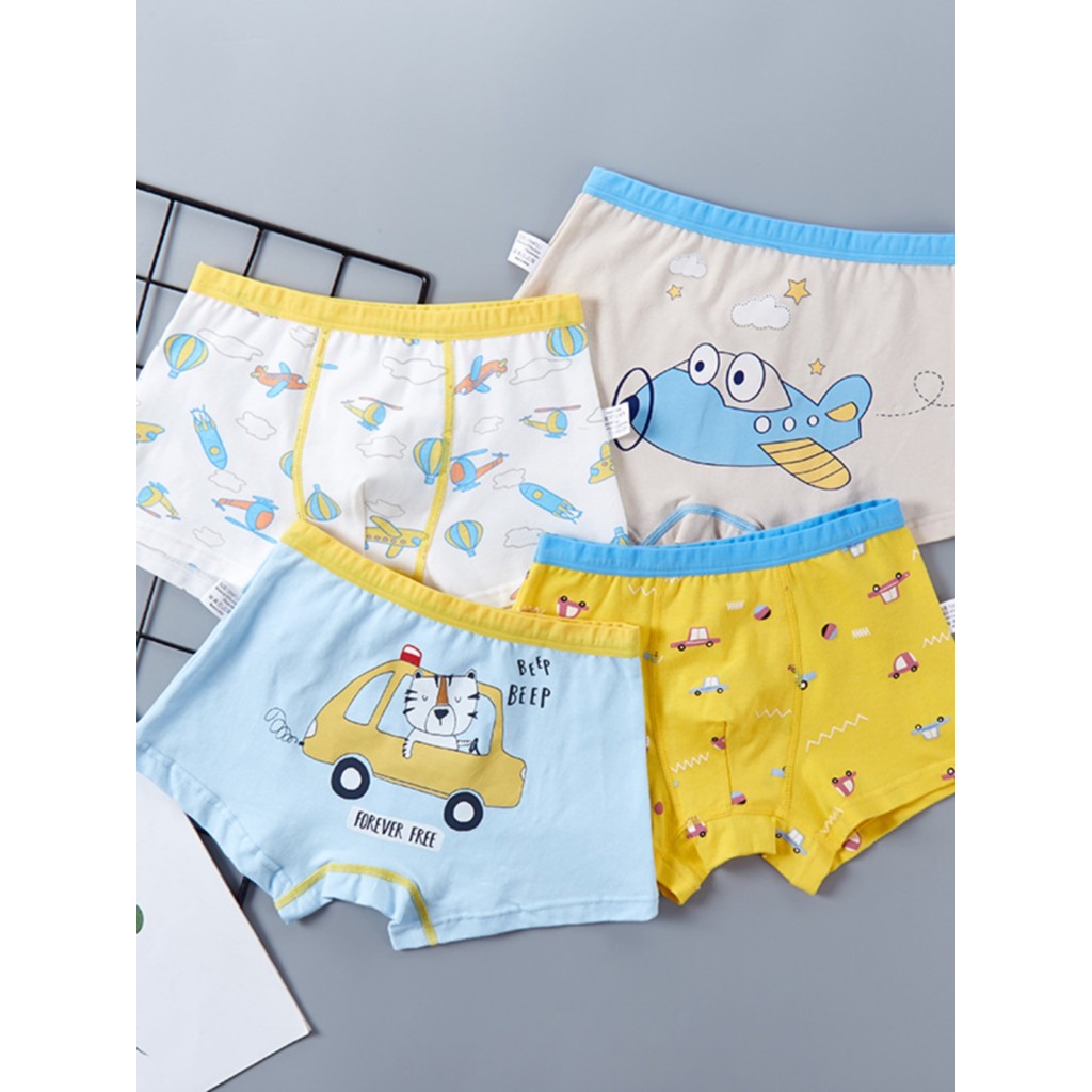 Crianças primavera verão puro algodão roupa interior meninos boxer briefs puro algodão meninos pequeno médio grande cria