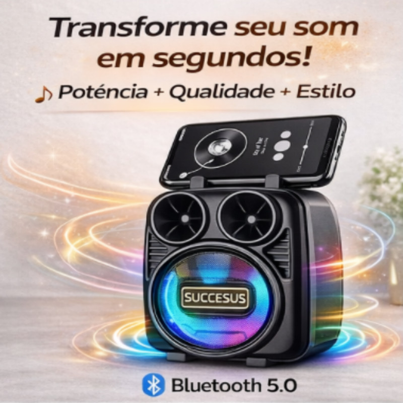 Caixa de Som Bluetooth Potente Radio Fm recarregável Kimiso — imagem 2 de 2