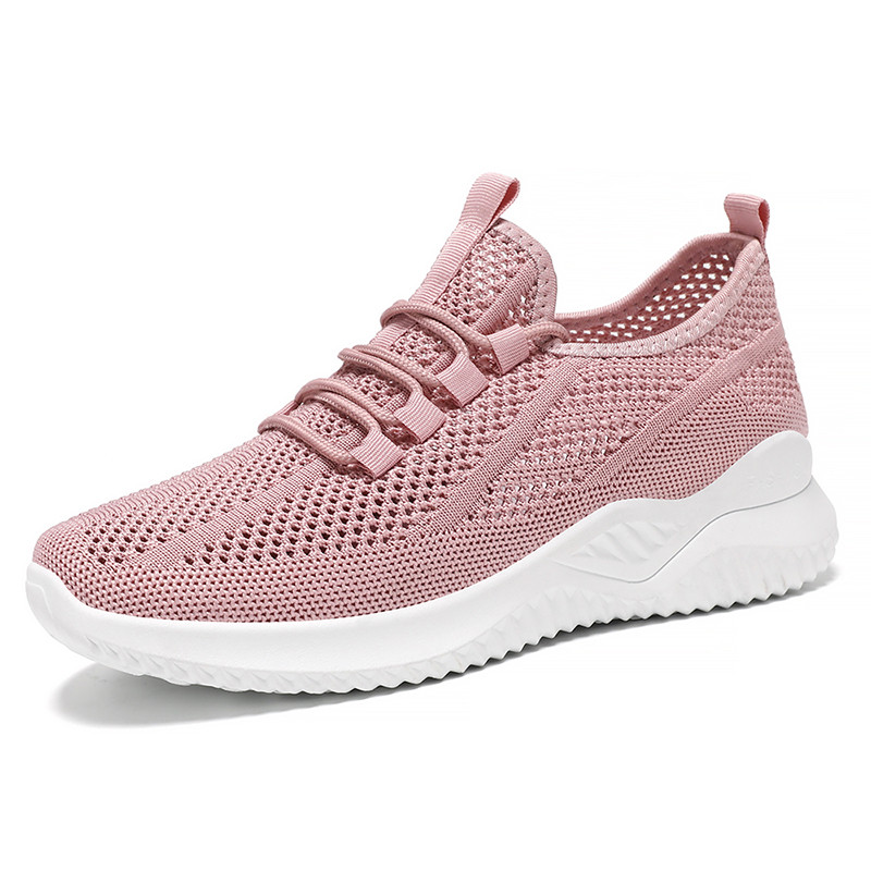 Sapatos femininos primavera novo estilo sapatos casuais uma peça sapatos de malha leve sapatos de sola macia respirável