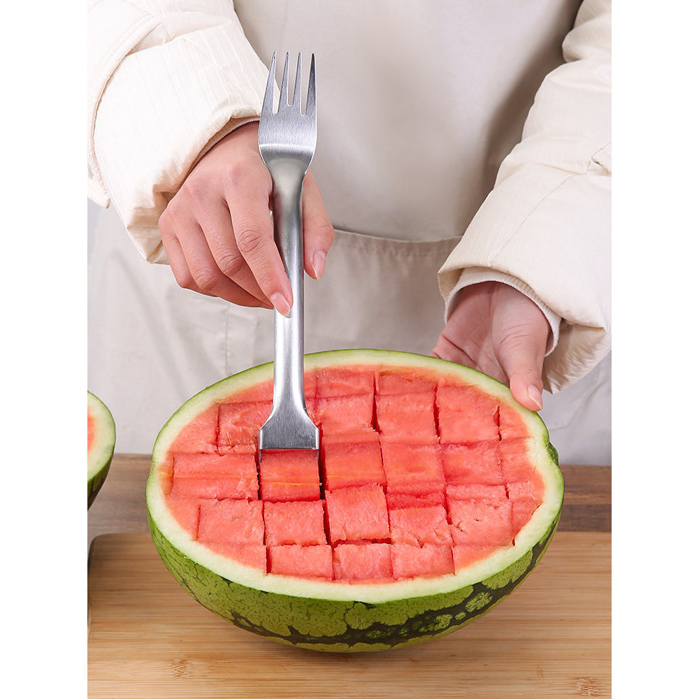 Escavação colher de melancia prato de frutas de aço inoxidável faca especial bloco de corte ferramenta útil ferramenta d