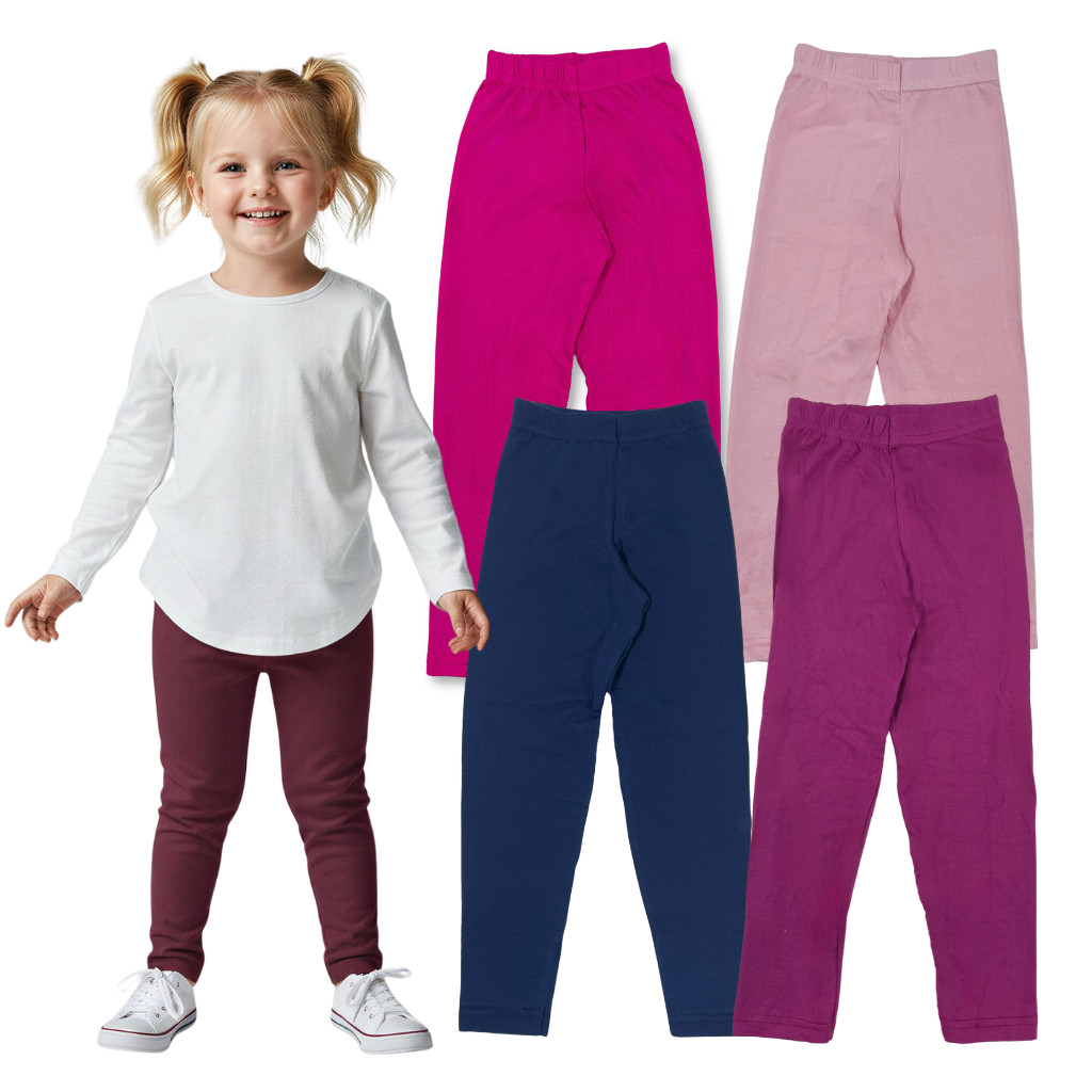 Kit 3 ou 5 Calça Legging Juvenil Infantil Menina Lisas Sortidas Feminina Meia Estação Coloridas