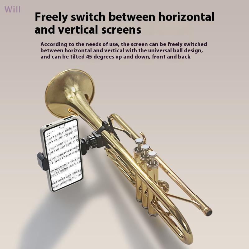 Suporte De Telefone Lira Trompete Ajustável Instrumento Musical Banda De Marcha Para Oboé Trombone Clarinete