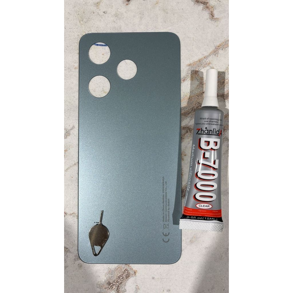 Tampa traseira Vidro + Cola aleatória T7000 / B7000  15ml + Chavinha Do Gaveta Chip Para Readmi 13 Cinza