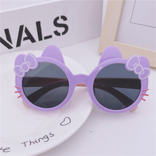Óculos de sol infantis com estampa de gatinho, óculos de sol para bebês, óculos de proteção solar com desenho de gato fo
