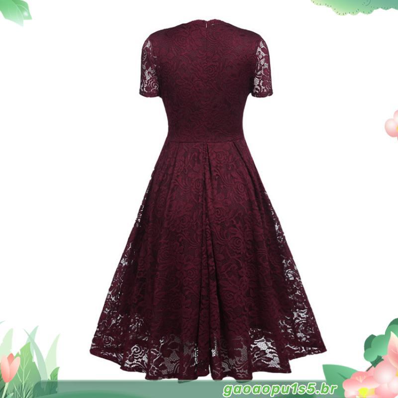 Vestido Feminino de Festa Longo Acinturado Mangas Curta Forrado Luxo e Glamour