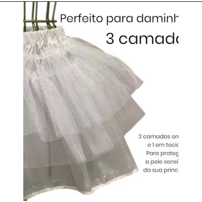Saiote Volume em Vestido de Festa Infantil Juvenil P.M.G.GG