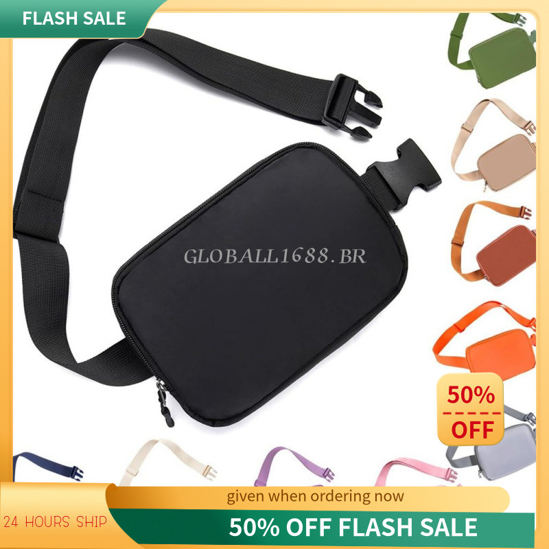 {ESTOQUE PRONTO} Moda ao ar livre à prova d'água lulu cintura bolsa feminina High-End correndo Crossbody esportes multif