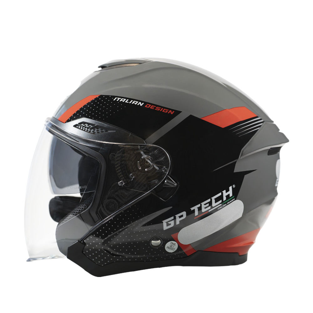 CAPACETE GP TECH OPEN OF669 RUNNER FOSCO ABERTO VERMELHO