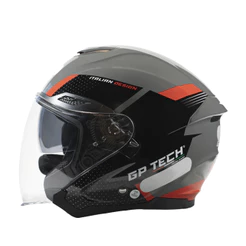 CAPACETE GP TECH OPEN OF669 RUNNER FOSCO ABERTO VERMELHO