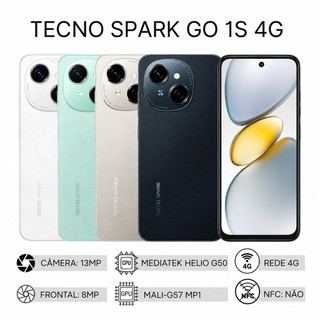 Smartphone Tecno Spark Go 1 64GB 128GB 3GB 4GB RAM 4G Dual Chip Original