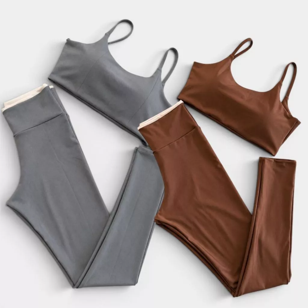 Kit 2 Conjuntos Feminino Academia Calça Premium Zero Tranparência Top Costas Abertas Bojo Removível Inverno — imagem 1