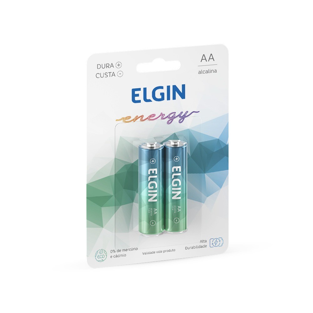 Pilha alcalina pequena AA com 2 unidades - Elgin