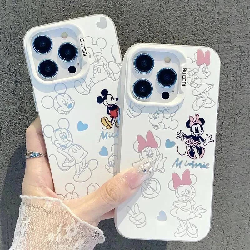 Capinha de capa Mickey Mouse Adequado Para iPhone 17111213 15 14 16 Pro Max Xr Xs Max pulseira rosa Capa TPUchoque