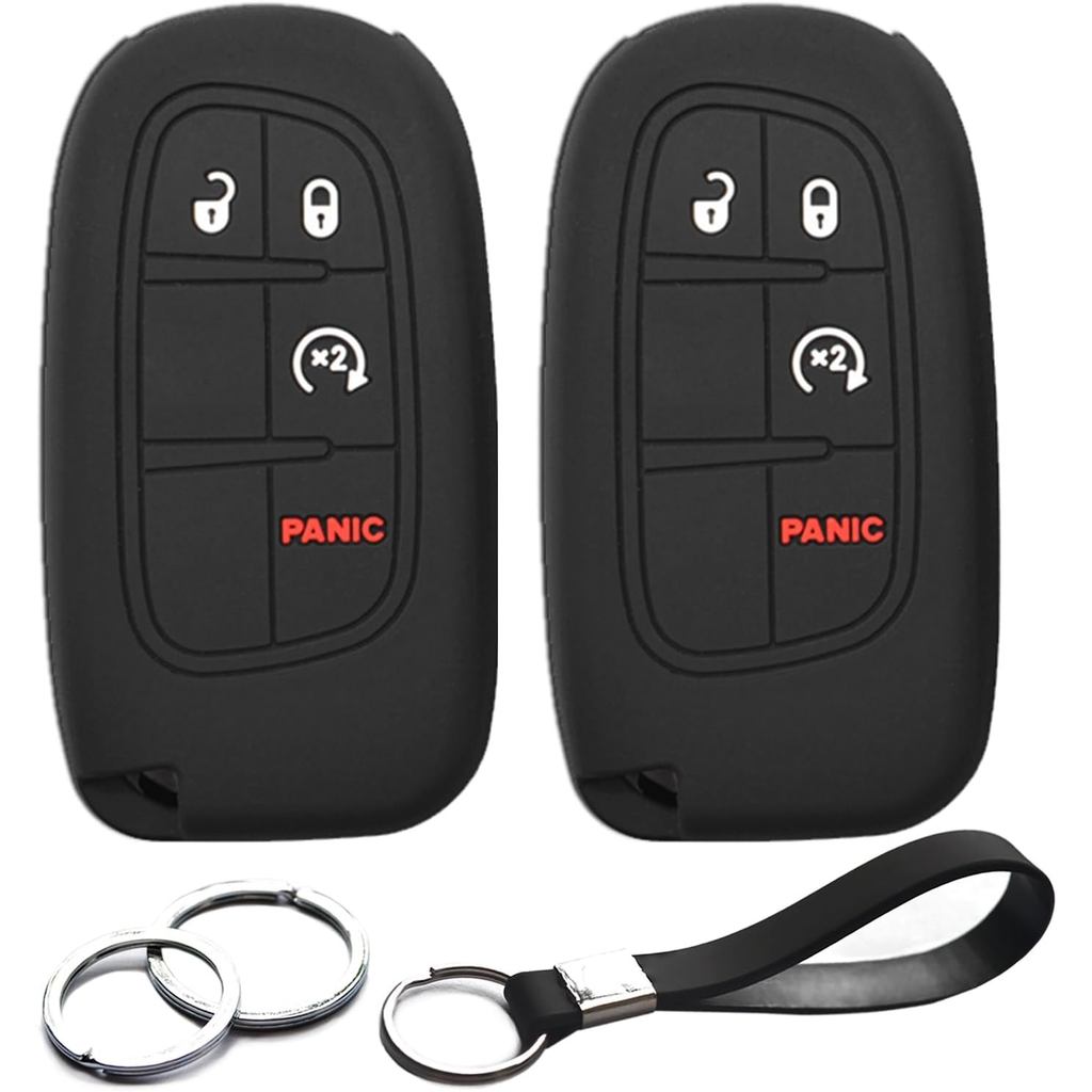 2 peças compatíveis com Ram 1500 2500 3500 4000 4500 5500 1500 Classic Jeep Cherokee GQ4-54T, capa protetora para chave