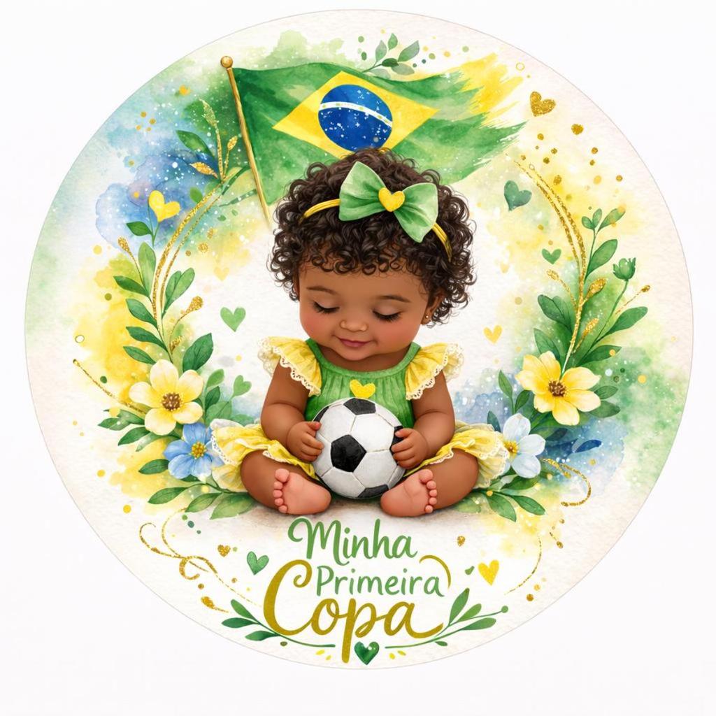 Capa Mini Painel 50x50 Personalizada Festa na Mesa e Decoração  - Minha primeira copinha MODELO 124