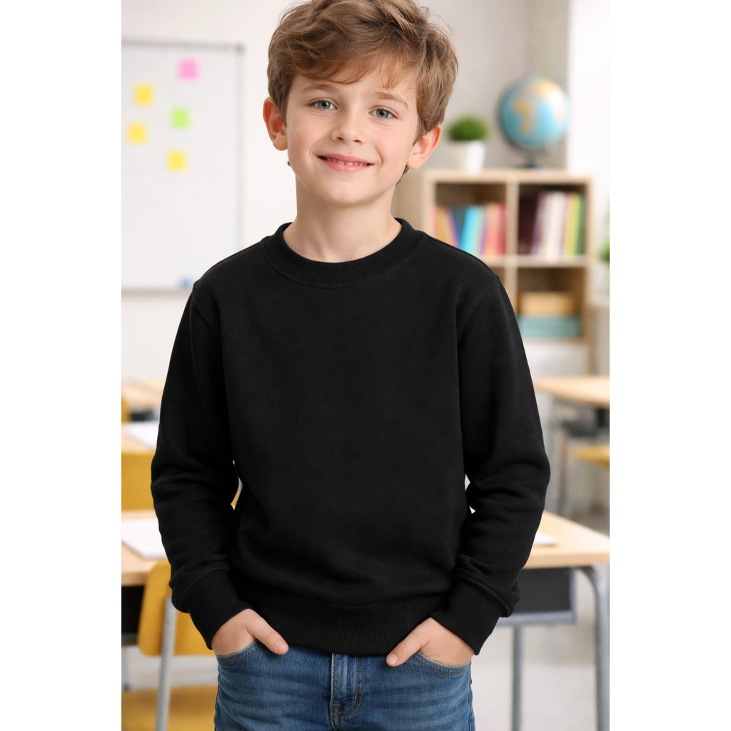Blusa moletom infantil gola careca peluciado para o dia dia