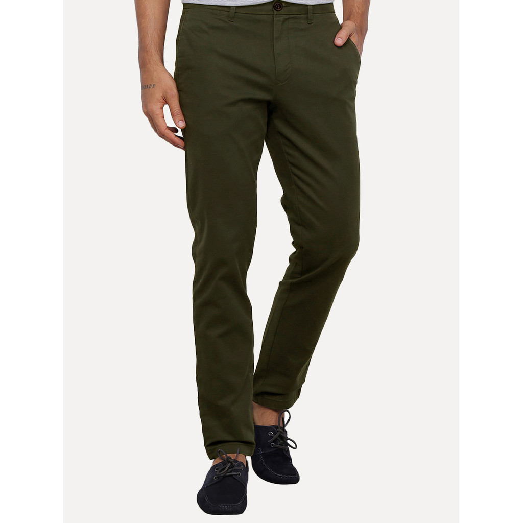 Calça Tommy Hilfiger Original Masculina de Sarja Brooklyn Verde Militar