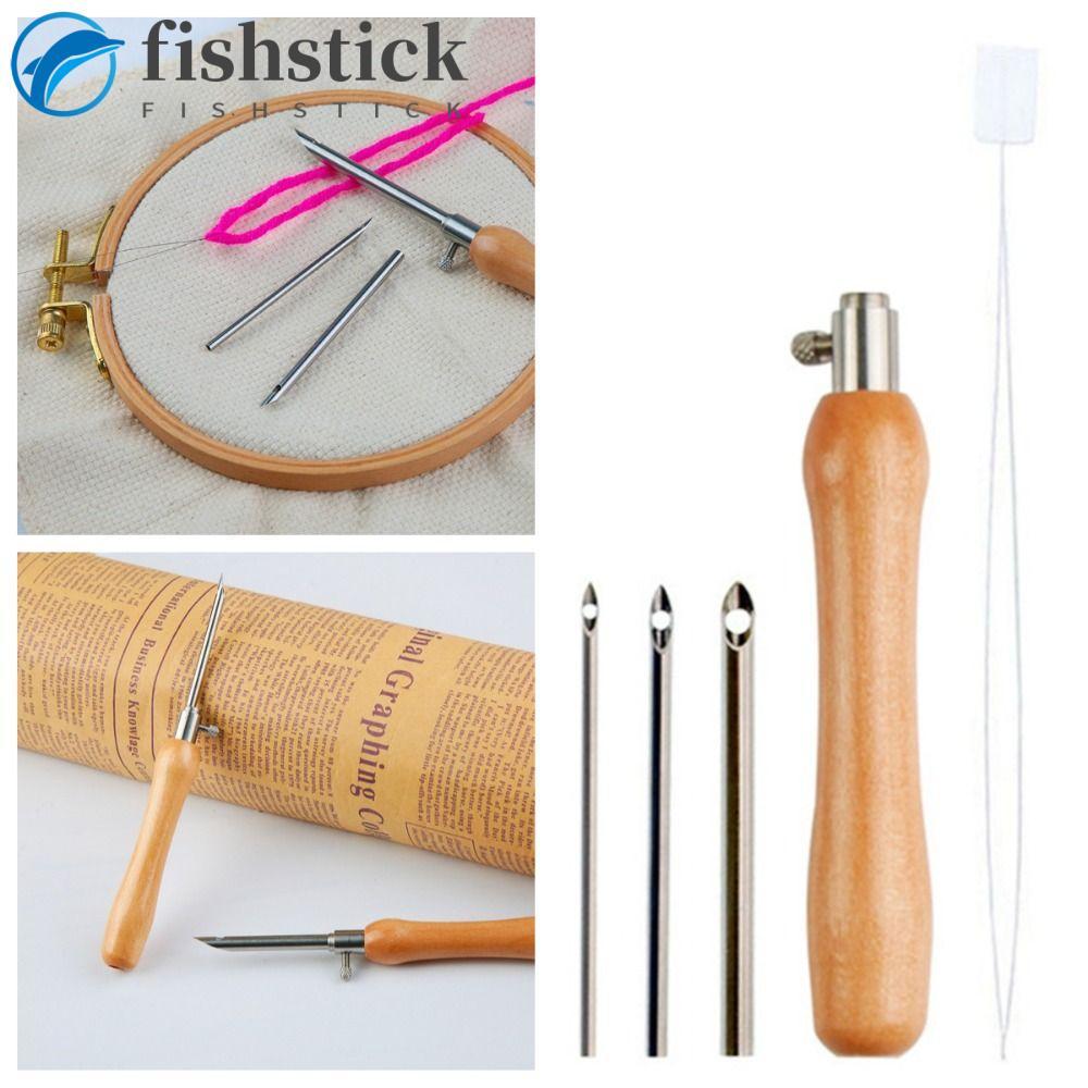 FISHSTICKA 5 Peças Conjunto De Agulhas De Perfuração , Kit De Costura DIY Com Alça , Bordado Artesanal