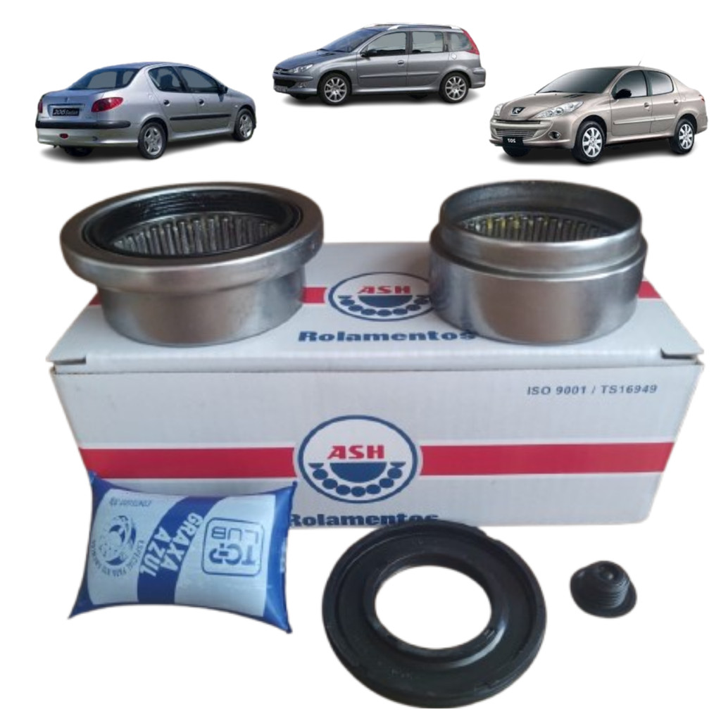 Kit Rolamento Eixo Suspensão Traseira Peugeot 206 207 50mm