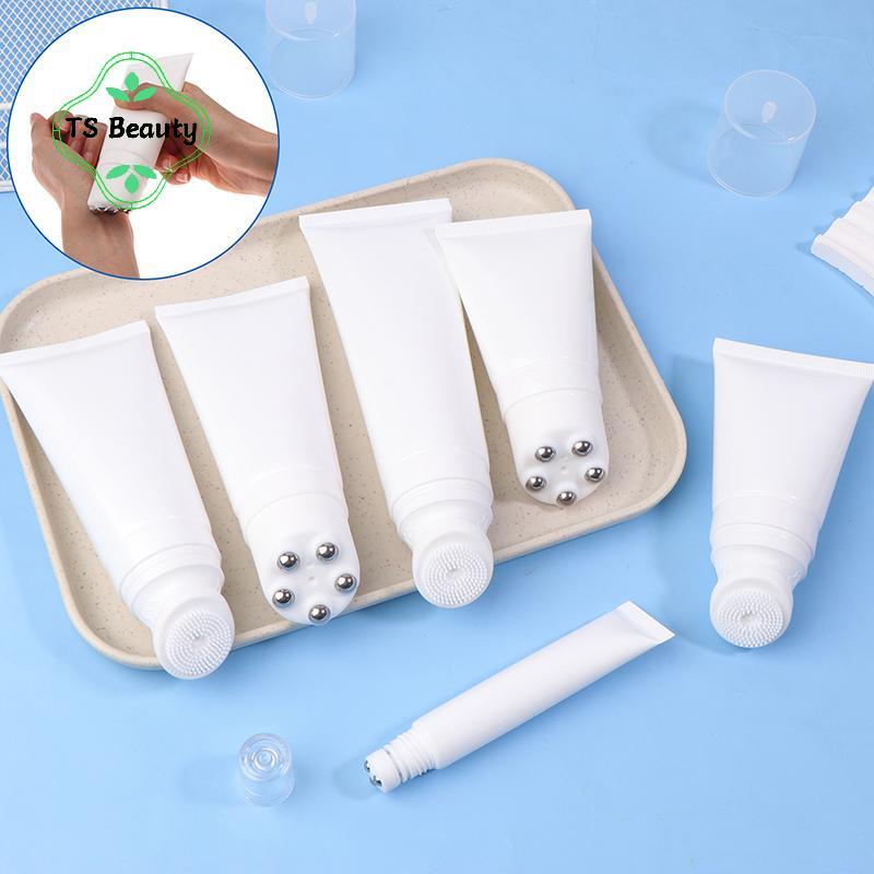 TS Moda 20/50/80100g Escova De Silicone/Cabeça De Bola De Metal Tubo Macio Cosmético Massagem Garrafa De Creme De Limpez