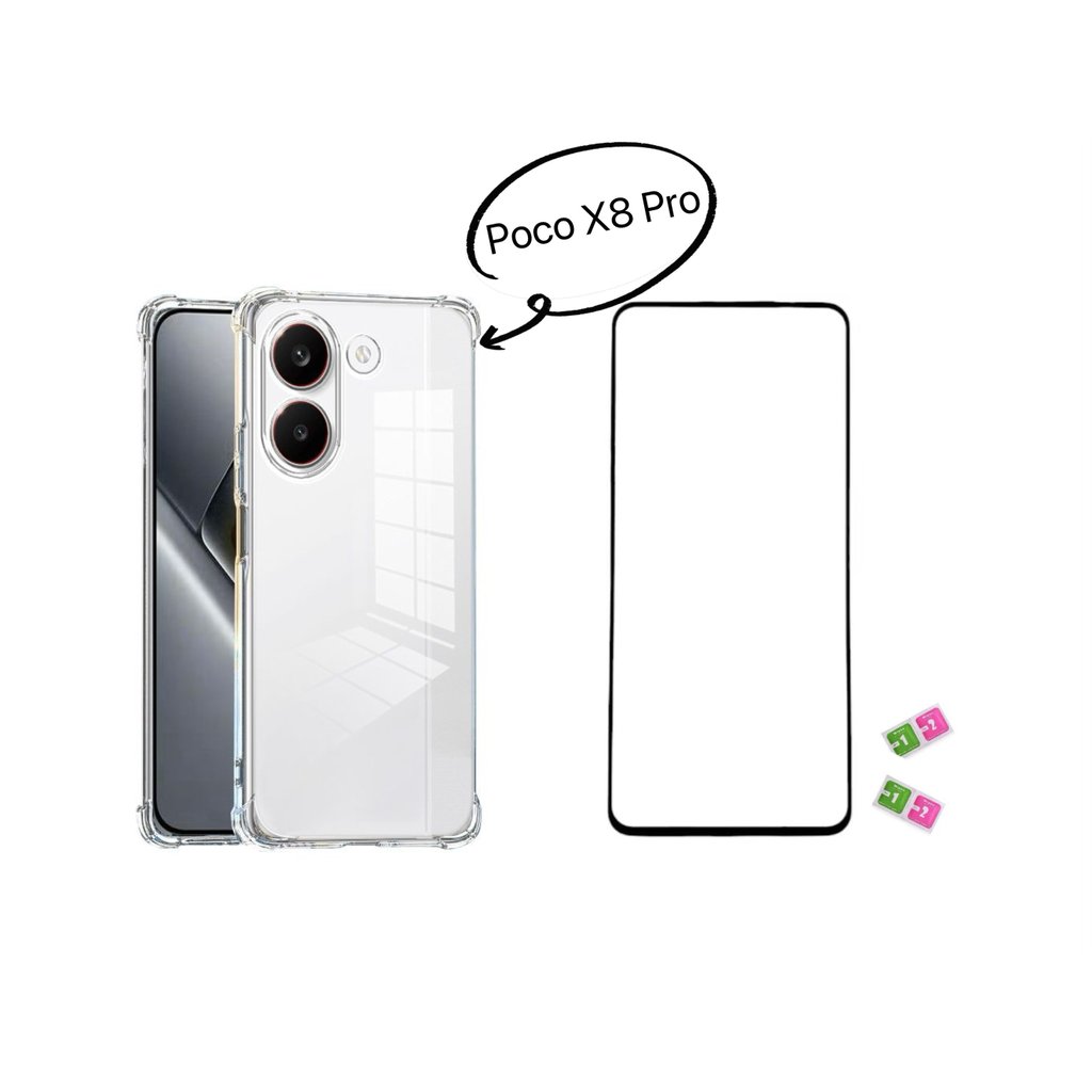 Capa Case TPU Protective Para Poco X8 Pro Transparente + Película Vrido 3D / 9D