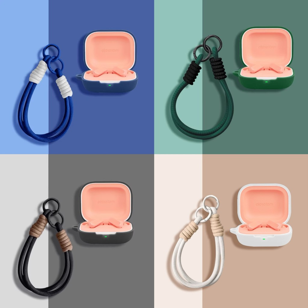 Para Motorola Moto Buds Silicone Caso Capa Moda Landyard Sem Fio Bluetooth Fone 