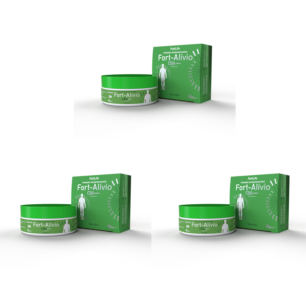 Kit 3 Und Fort-Alívio CBA Systen Pomada 150g FortLife