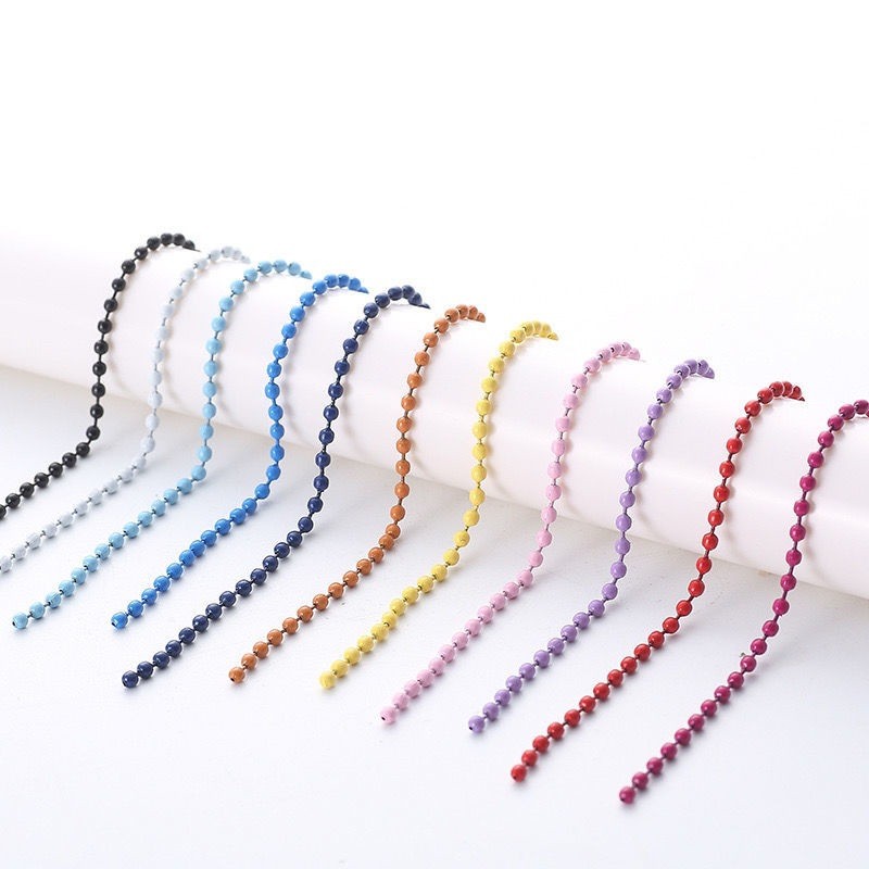 Faça Material cauda corrente Tag corrente grânulo lixadeira pequena corrente chaveiro 2.4mm barato