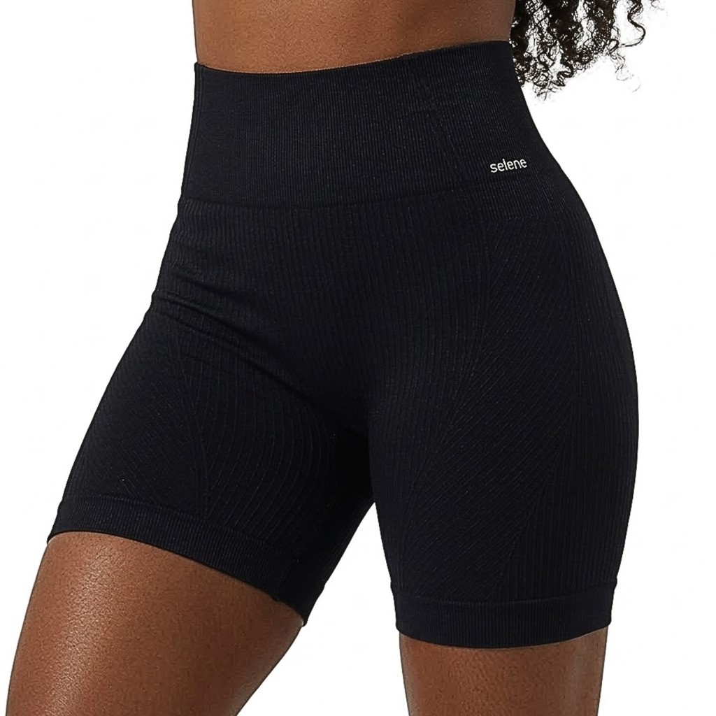 Shorts Esportivo Fitness Selene sem Costura Texturizado